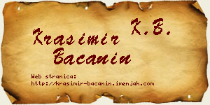 Krasimir Bačanin vizit kartica